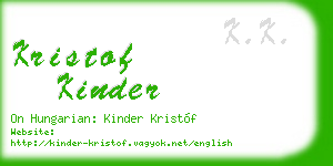 kristof kinder business card